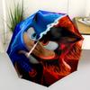 Sonic the Hedgehog Print Automatic Umbrella, 8 Rib Iron Frame, Plastic Handle, Suitable for Outdoor Travel &Daily , Ideal Gift