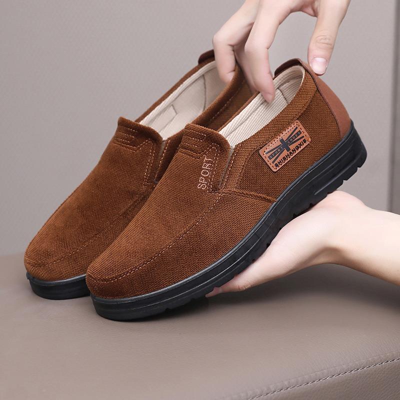 Spring and Autumn Old Beijing Cloth Shoes Middle-aged Men's Versatile Dad Non-slip, Breathable and Comfortable Polyurethane Casual Cloth Shoes