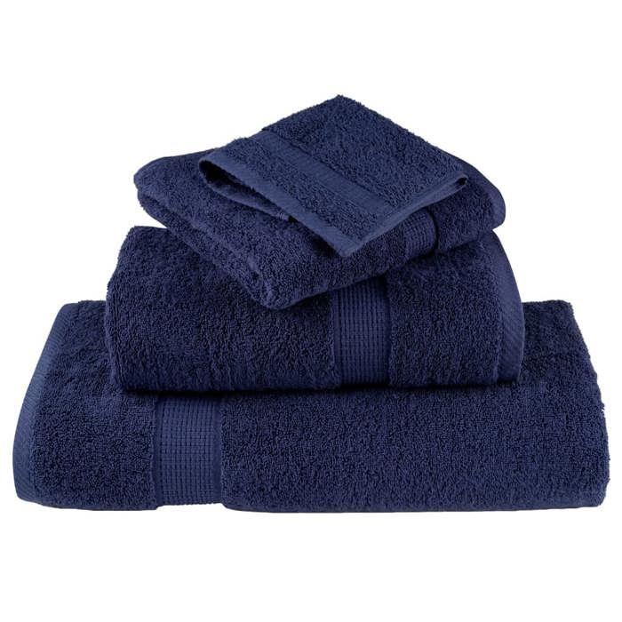 VidaXL Essuie-mains de Qualité Supérieure 4 pcs, Serviettes de Bain, Serviettes à Main, Débarbouillettes de Salle de Bain, 137258
