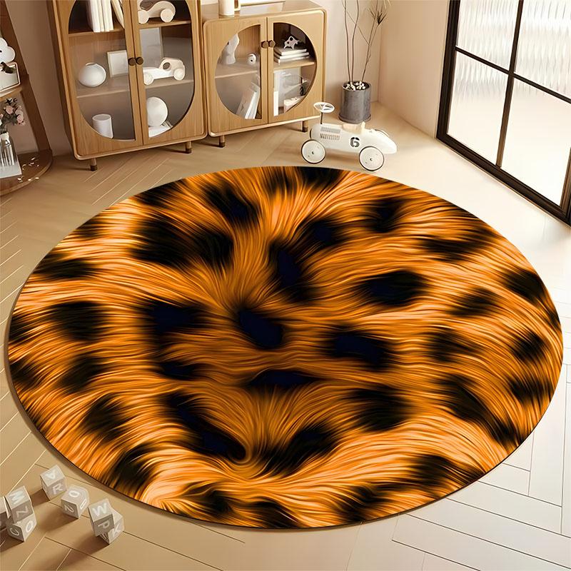 

Leopard Print Round Rug for Cozy Living Spaces round carpet for home sofa bedroom, gift Diameter 60cm
