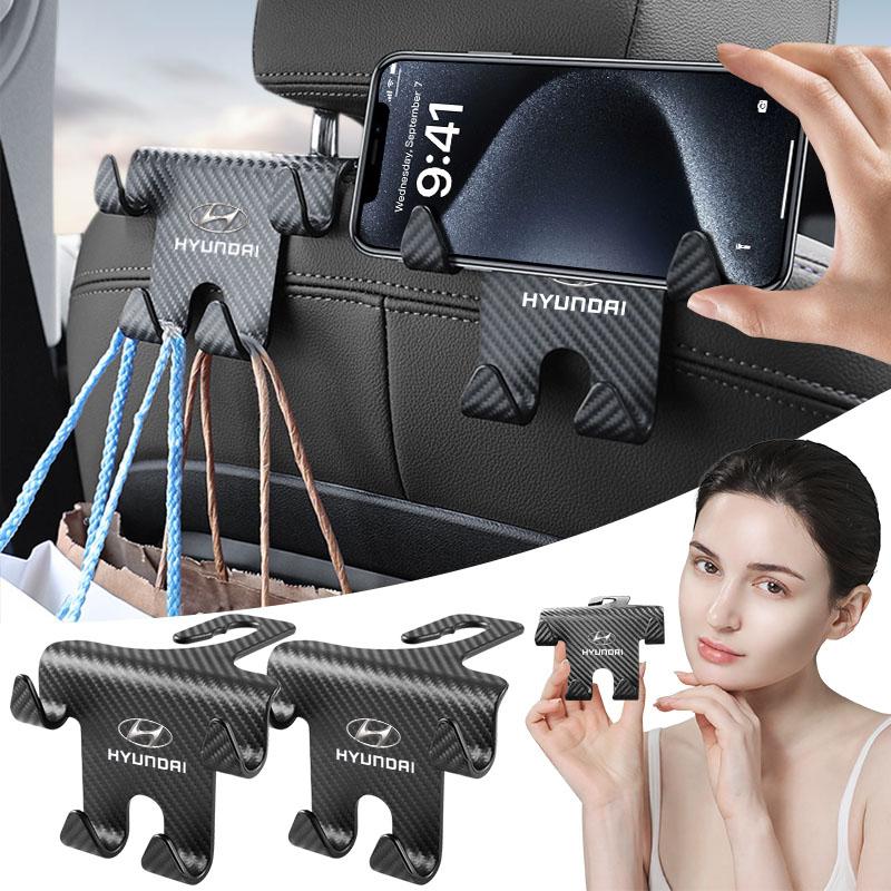 Car Seat Headrest Hook Universal Phone Holder Backseat Organizer For Hyundai I30 Accent Creta Kona IX35 I40 Getz Sonata Elantra Veloster