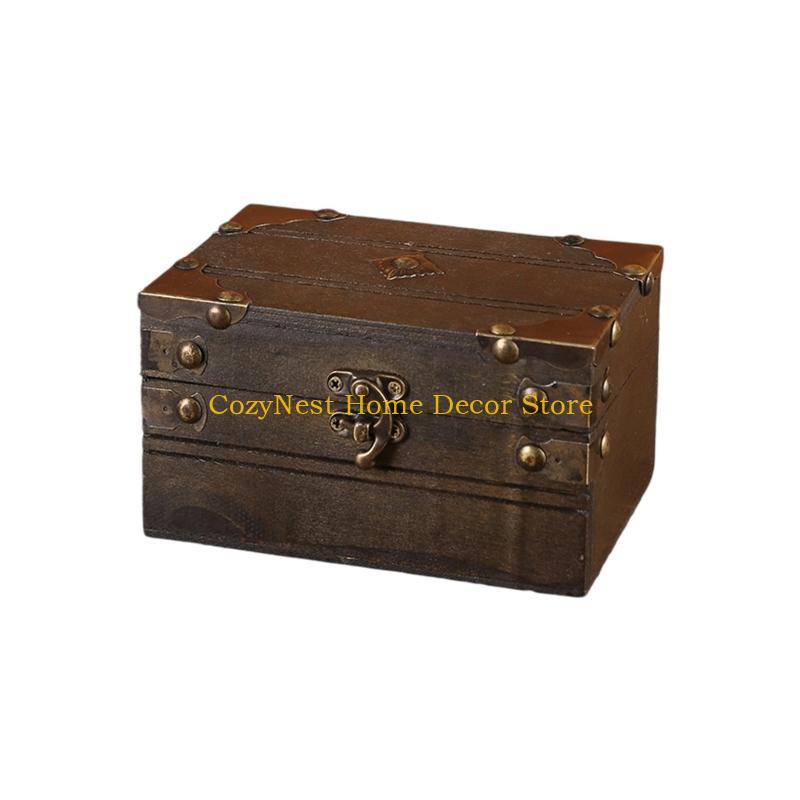 92MF Прочный морской приключенческий тематический запирающийся ящик в античном стиле решение для хранения ценностей и памятных вещей No door lock 1390₽