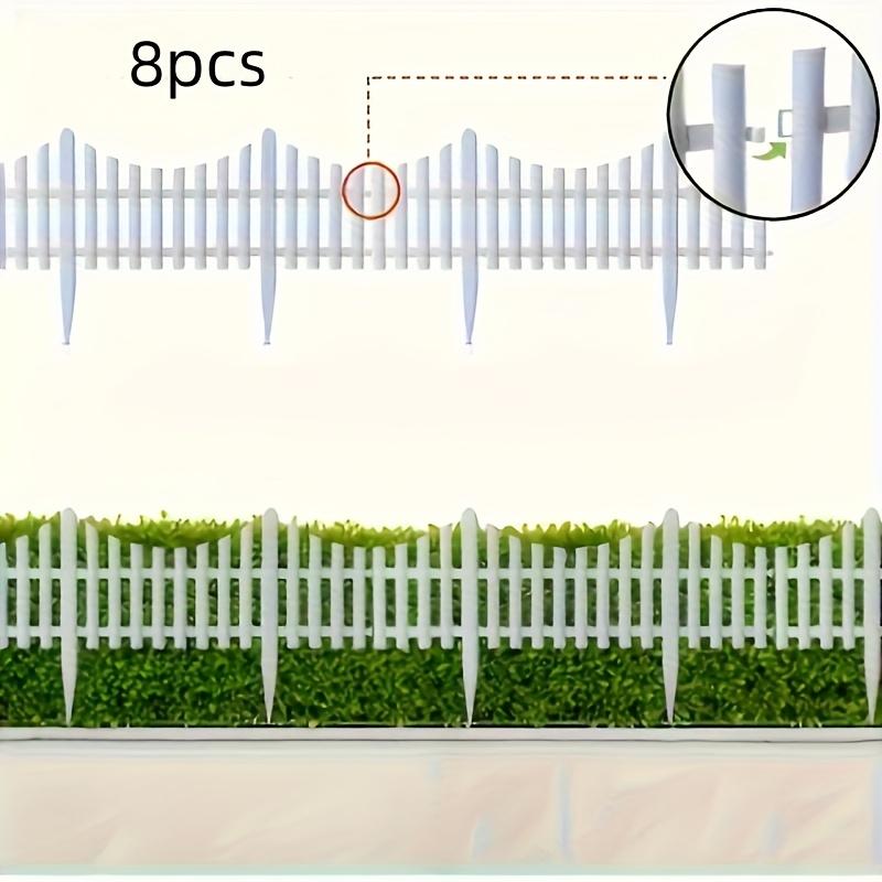 

8 шт. Белые пластиковые садовые ограждения - для газонов, декора для цветников, уличные украшения для двора, бордюр для газона, декоративный бордюр, декоративное ограждение 23.62in*12.99in