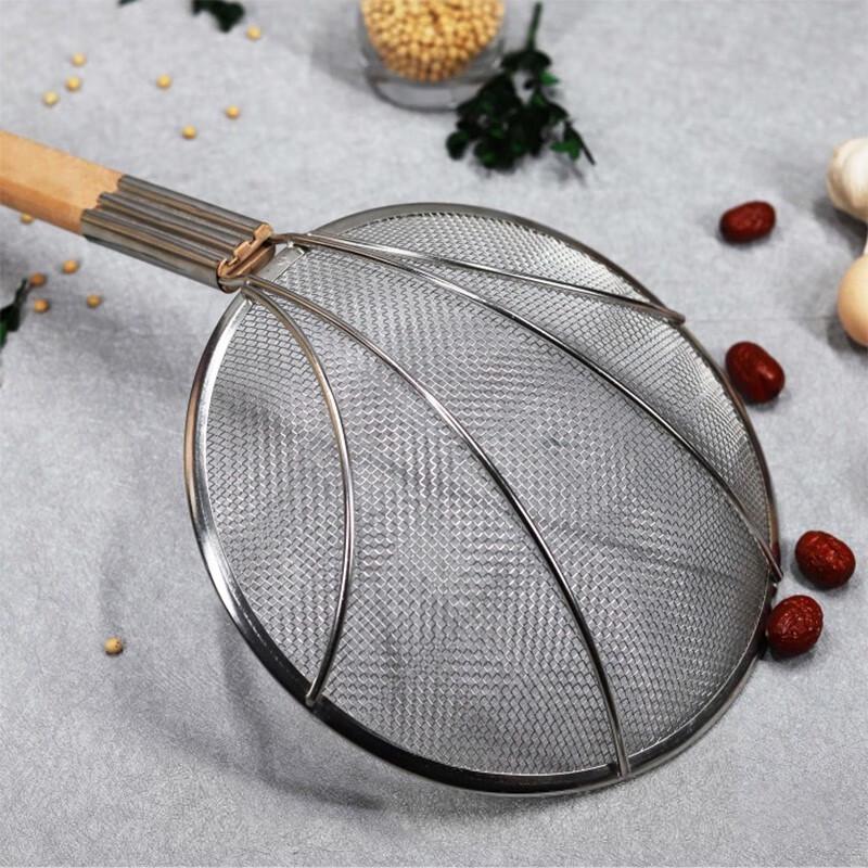 NHZHIW Stainless Steel Skimmer with Wooden Handle