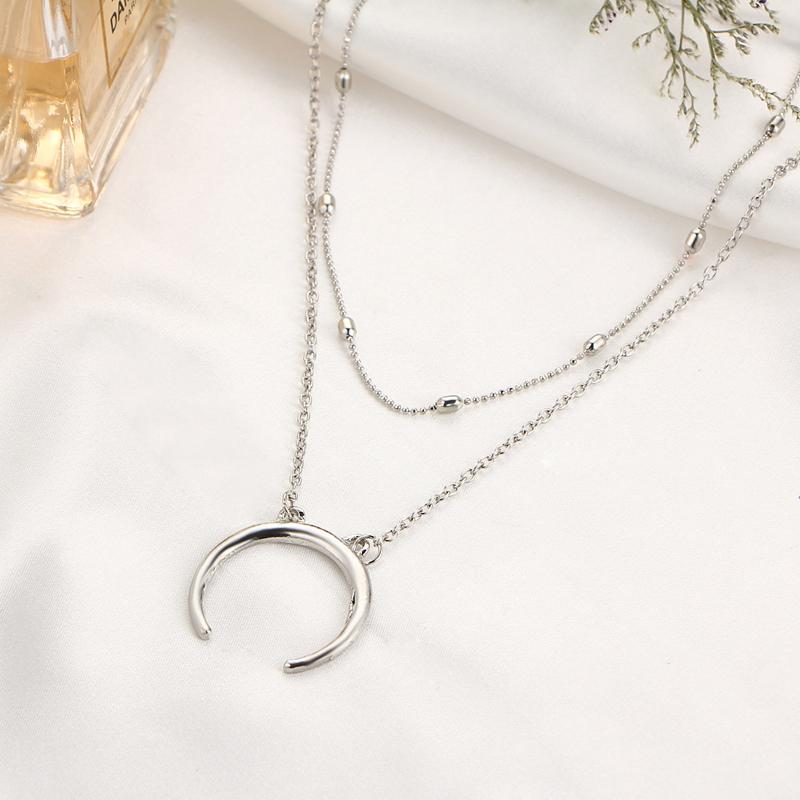 SUMENG 2024 New Fashion Multilayer Heart Necklaces Leaf Moon Choker Pendants For Women Beach Style Jewelry Gifts
