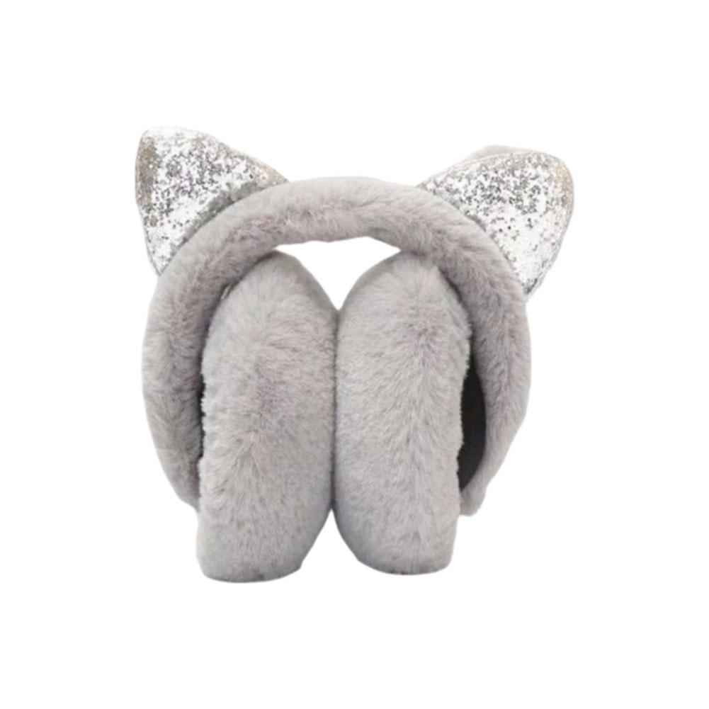 Winter Warm Plush Earmuffs Earflaps, for Women Children Riding Ski Ear Protection Cartoon Cat's Ears Fur Soft Cashmere Earflaps