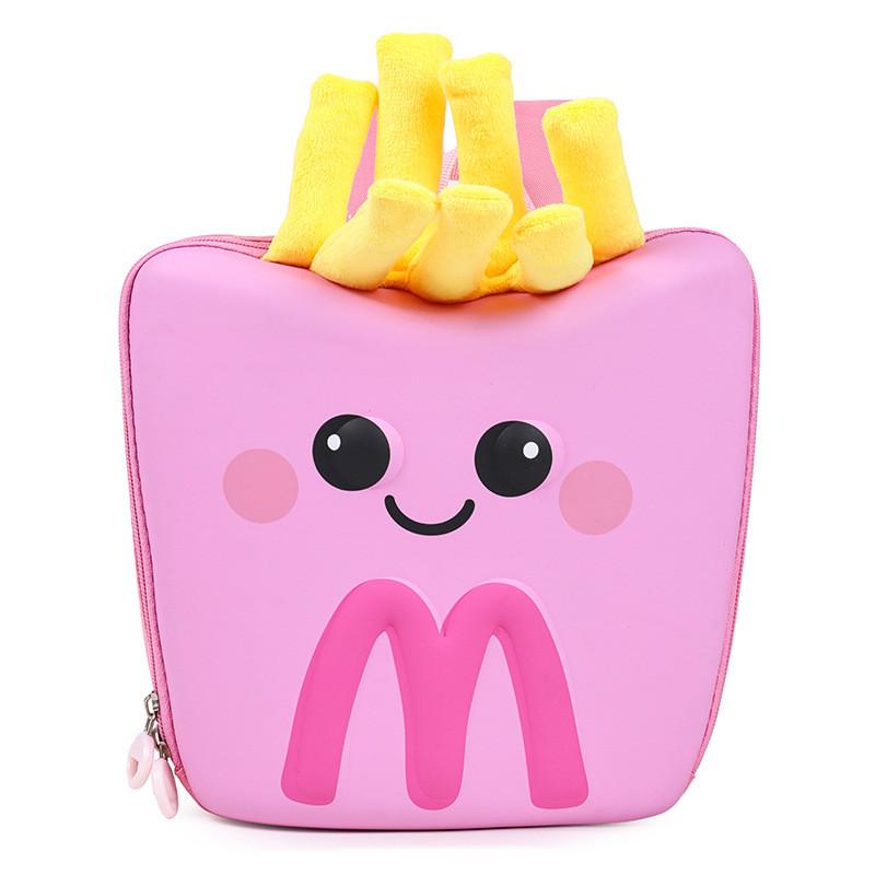 Kids School Lightweight Bag With Cartoon French Fry Design For Early Education