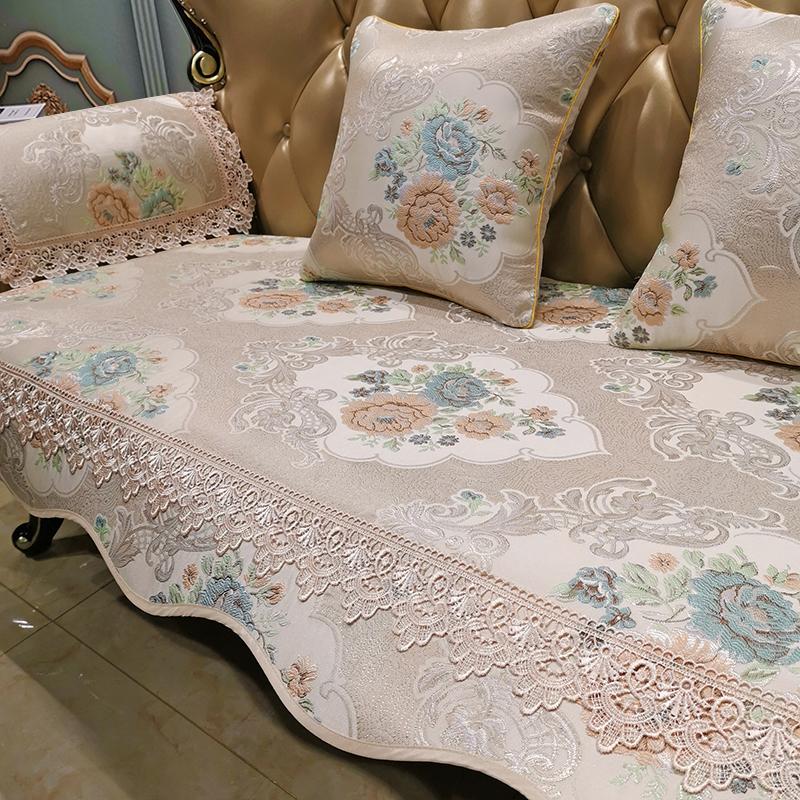 Jacquard Anti-slip Sofa Cover European Luxury Couch Cushion Living Room Decor Four Seasons Universal Sofa Protection Slipcover