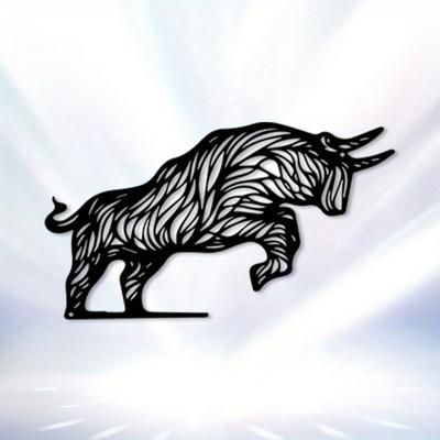 Bold Bull Wall Art Metal Sculpture Rustproof Iron Decor Christmas Halloween Gift
