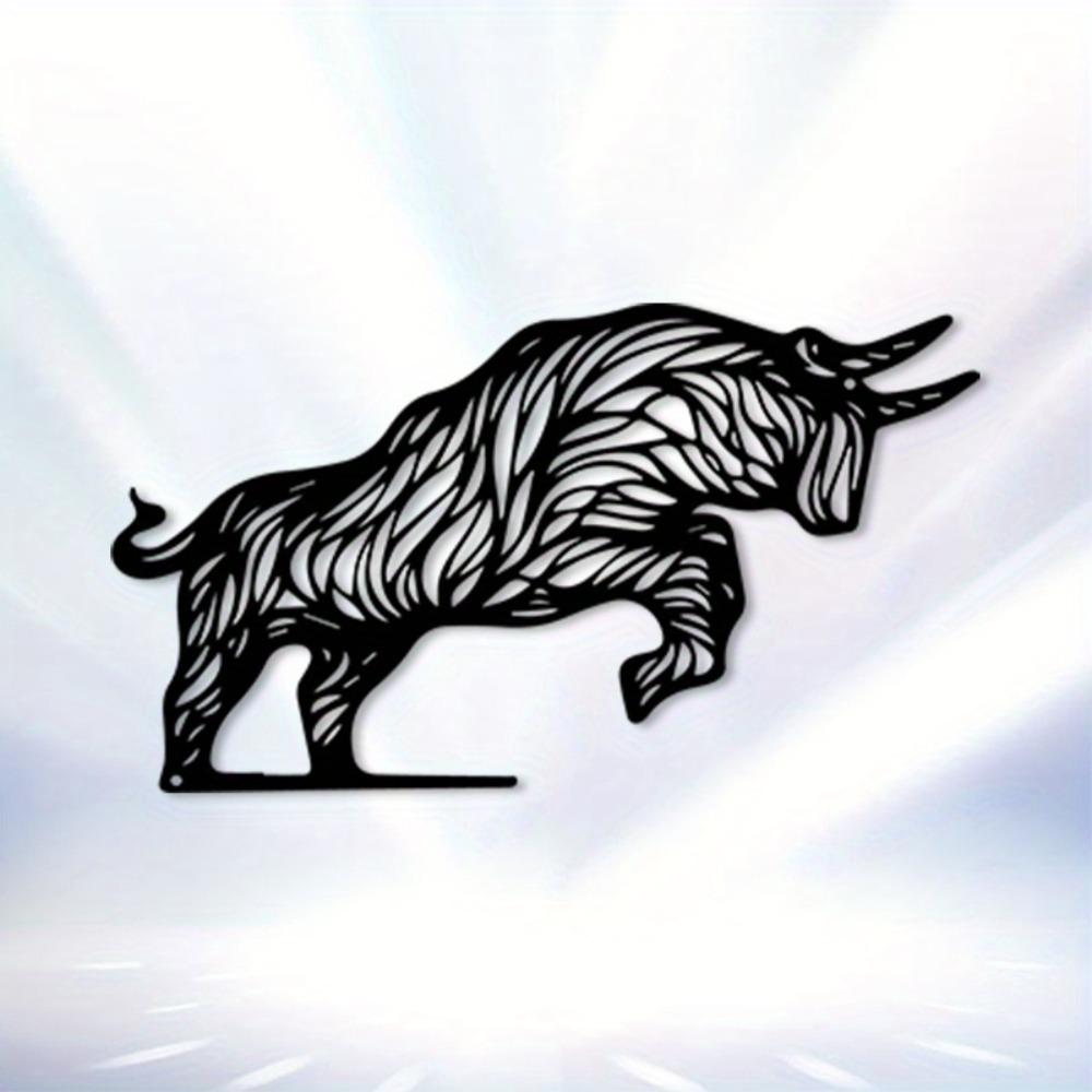 Bold Bull Wall Art Metal Sculpture Rustproof Iron Decor Christmas Halloween Gift