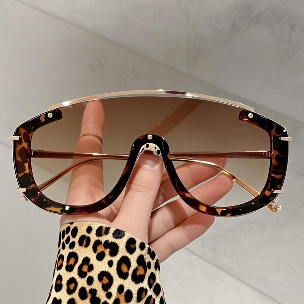 New Fashionable And Trendy Metal Frame Integrated Sunglasses Uv400 Neutral Personalized Outdoor Climbing Sunscreen Sunglasses