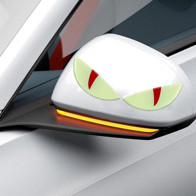 Kompaktes Nachtlicht 3D Teufelsaugen Aufkleber Motorrad Elektroroller Modifizierte Dekorative Frontaufkleber Windschutzscheibenaufkleber