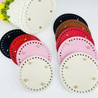 12 cm Ledertaschenböden, runder Pu-Lederboden für gestrickte Taschen, DIY-handgefertigter Häkelboden für Taschenteilzubehör