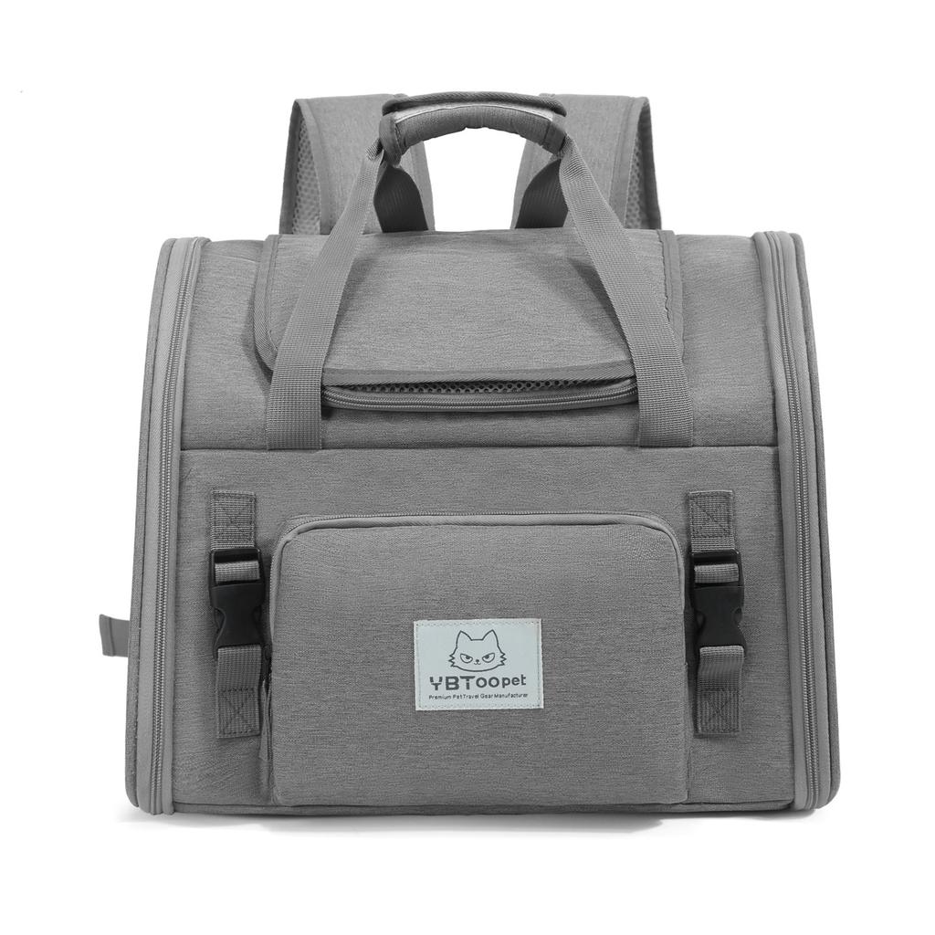 Pet Backpack Portable Cat & Small Dog Carrier Expandable Large-Capacity Foldable Oxford Material Car Compatible Pet Bag