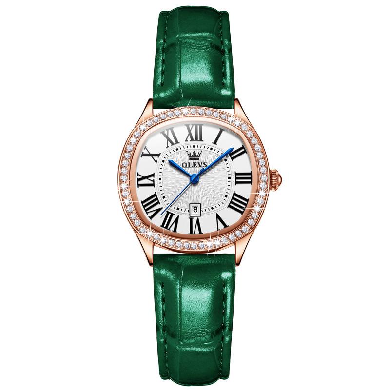 OLEVS Brand Watch Barrel-shaped Diamond-encrusted Shi Ying Ladies Watch Ladies Watch