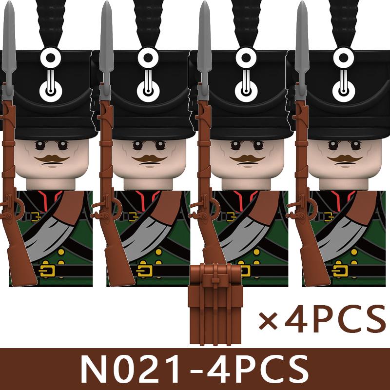 4pcs Medieval Castle Knight Building Blocks MIlitary Napoleon Soldier Figures War Army Legion Accessories Imperial Navy Bricks Toys