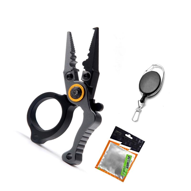 Aluminum Alloy Fishing Pliers Hook Remover Outdoor Fish Line Cutter Tool Comfortable Grip Scissors Fishing Accessories