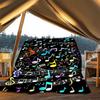 1pc Musical Notes, Colorful Symbols Print Outdoor Blanket, Lightweight Polyester,