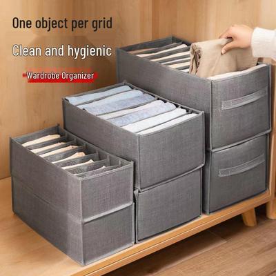 Wardrobe Storage Box: Divided for Socks, Underwear & Pants, Non-Woven, Portable