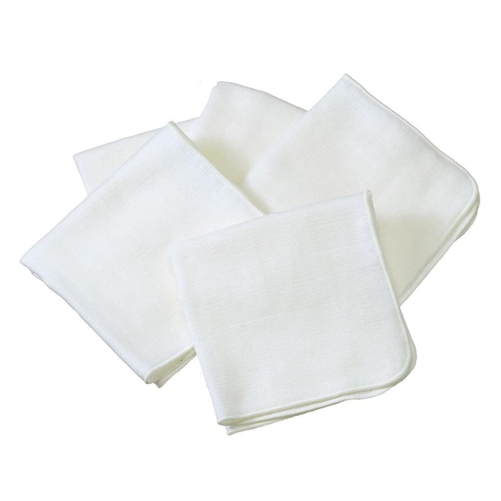 Set of 5 Gauze Made In Senshu Towels 23 X 23 Handkerchiefs, Japan, (approx. Cm), Off-white
