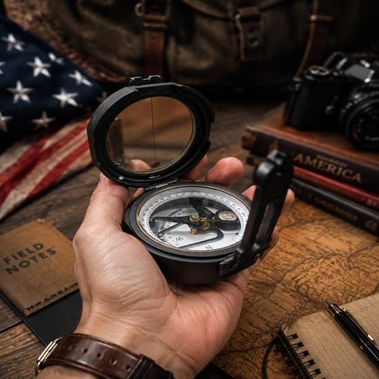 Antique Style Geological Pocket Transit Compass Surveying And Mapping Tool
