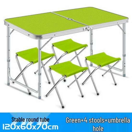 Portable Aluminum Alloy Folding Table and Chair Set for Outdoor Camping and Street Stalls