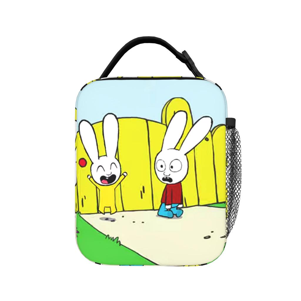 Simons Super Rabbit Bunny Cartoon Insulated Lunch Bag Cooler Bag Reusable,Lunch Container Large Tote Lunch Box Food Bag