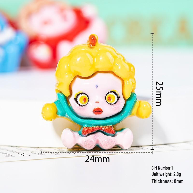 Cartoon Girl Resin Accessories: Cute Sitting Pose DIY Phone Case, Keychain, and Headwear Components