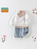 2026 New Boys' and Girls' Plaid Patchwork Two-Piece Hoodie Set for Spring and Autumn