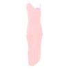 Women's Solid Color Sexy Sequin Slit Maxi Smocked One Shoulder Evening Dress