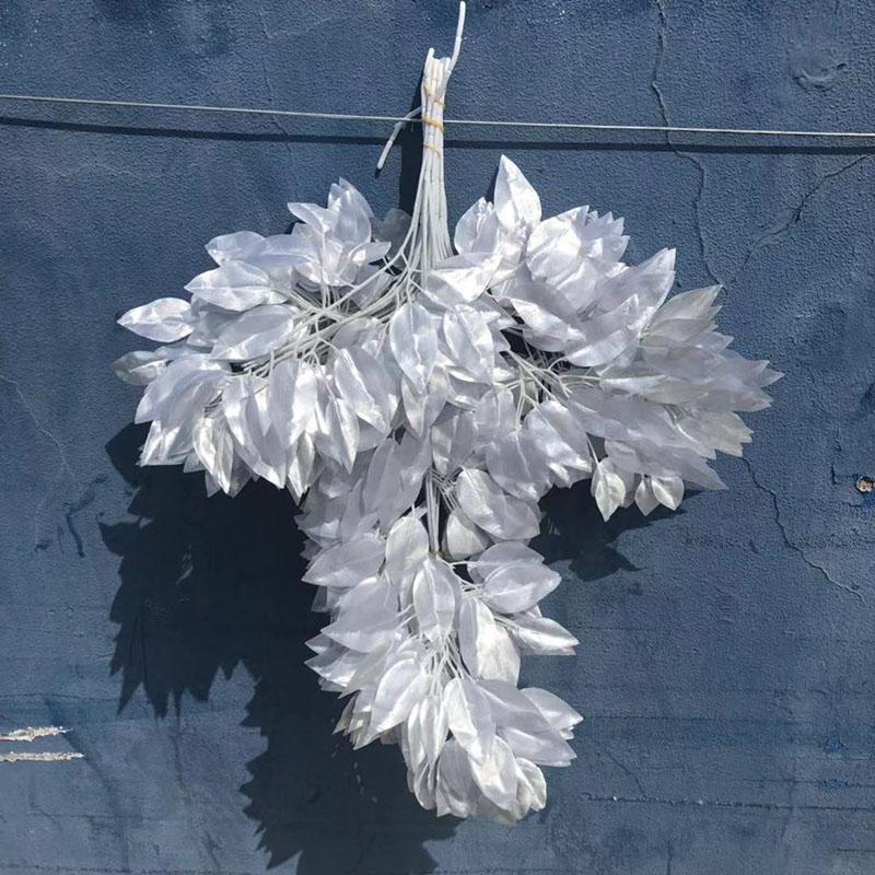 

Simulated Golden Silver White Banyan Branches Leaves False Branches Household Desktop Vase Parts Decoration Project Landscaping 3pcs