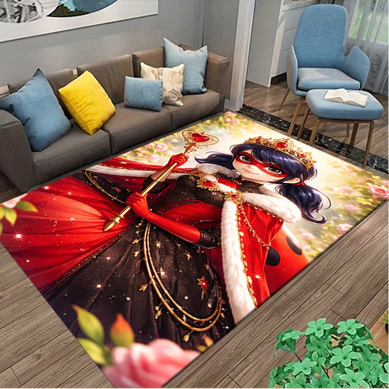 [Ladybug Printed Carpet] Durable Home and Office Area Rug, Kitchen Farmhouse Decorative Floor Mat