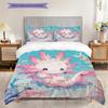 Salamander Pattern Bedding Quilt Set Quilt Cover Pillowcase Home Decoration Birthday Gift (1 * Duvet Cover + 2 * Pillowcase, Without Core)
