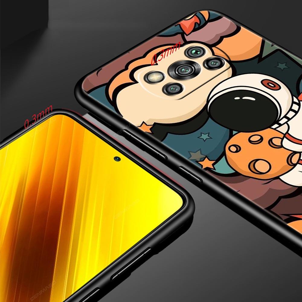 Cartoon Cute Cosmonaut Phone Case for Xiaomi Poco F7 F6 F5 F4 F3 X6 X5 X4 X3 NFC F7 Ultra M4 C51 C55 GT 5G Soft TPU Cover Fundas