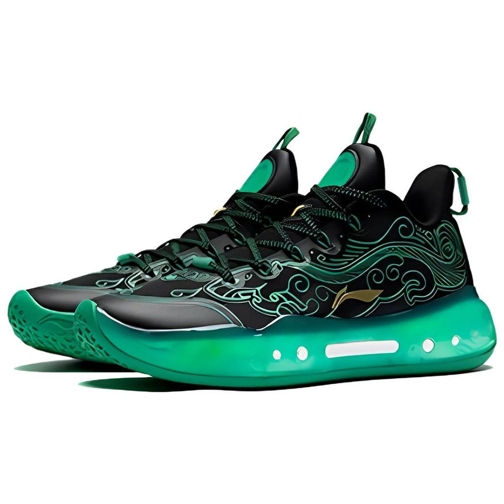 Li-Ning Yushuai 14 Low Black Tiger Amulet Men Sneakers Green ABAR123-51