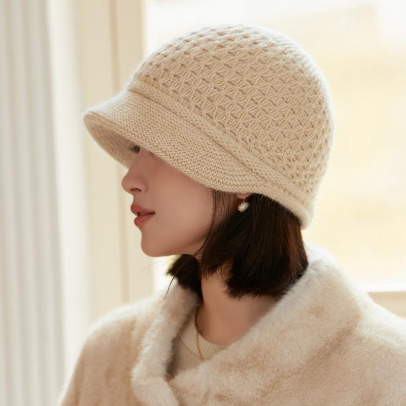 Women's Autumn and Winter Wool Hat French Beret Warm Ear Protection Windproof Piled Thickened Knitted Hat
