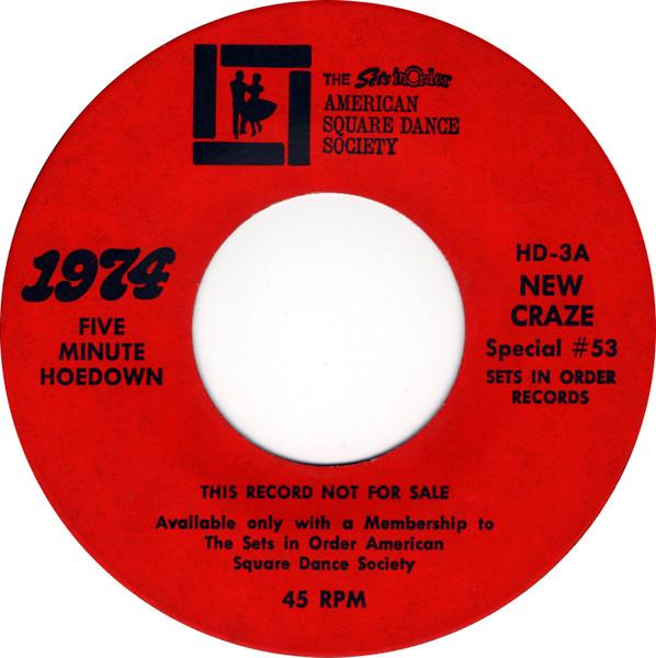 

7inch Record FIVE MINUTE HOEDOWN - New Craze / Cross The Mountain HD3APROMO The Sets In Ord 1974 US Folk Used