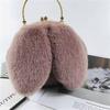 Plush bag Women's oblique straddle portable princess bag imitation fur plush bag New chain bag Versatile rabbit ear bag