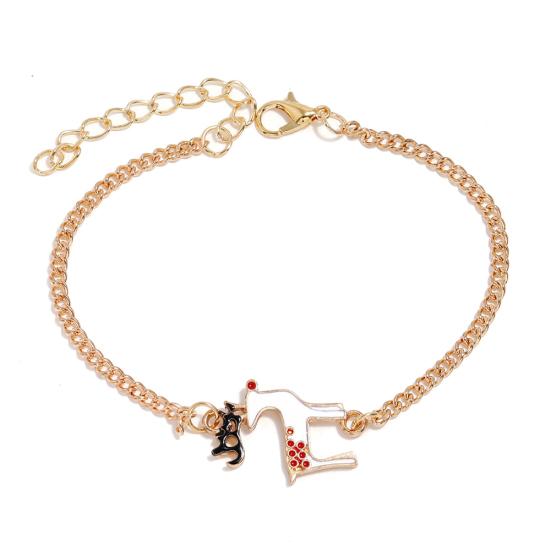 Weihnachtsbaum, Weihnachtsmann, Elch, Glocke, Ohrringe, Armband, Ring, Halskette, Damen-Schmuckset