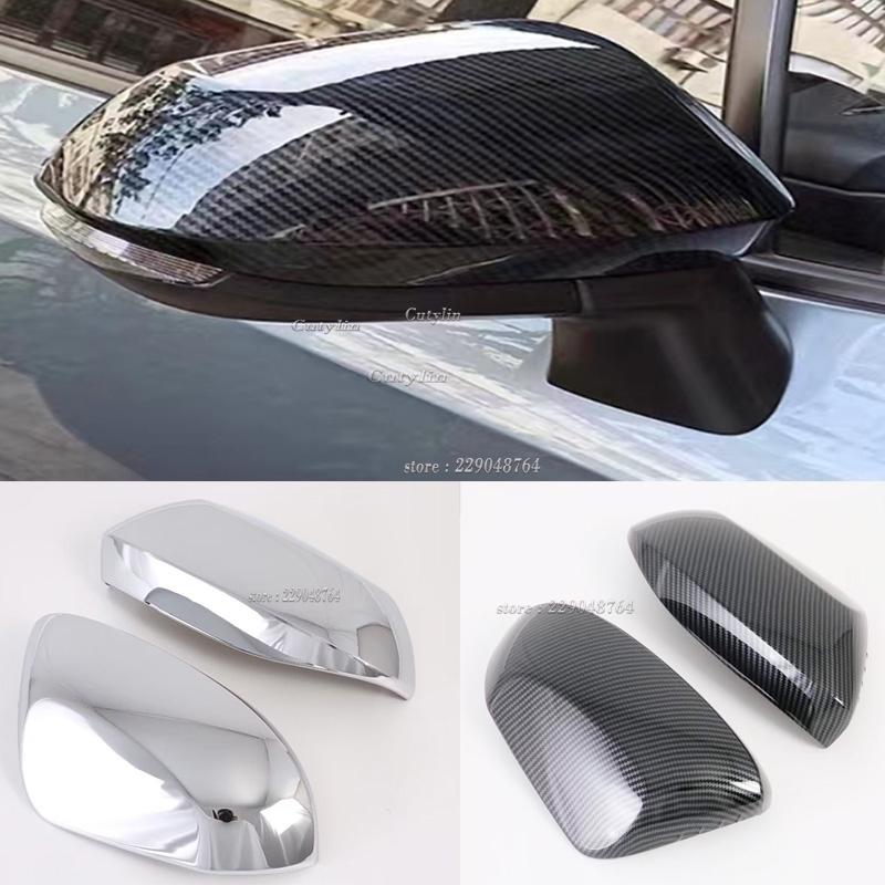 For Toyota Yaris Ativ/Vois 2024 ABS Chrome Side Mirror Wing Cover Car Exterior Door Rear View Mirror Cover Trim