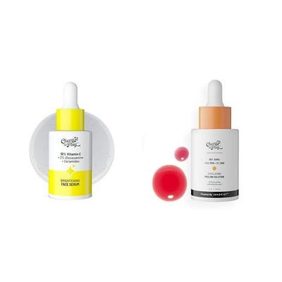 Chemist At Play Siero Viso con Vitamina C al 10%Per Tutti i Tipi di Pelle 30ml + Soluzione Peeling 26% AHA 2% BHA 4% PHA Testato Dermatologicamente | 30ml +