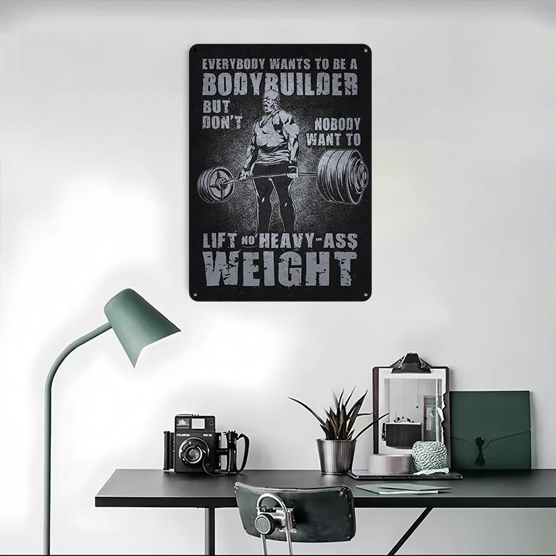 Vuole Essere Un Bodybuilder Poster in Latta Arte da Parete Personalizzata Segni Metallici Vintage Targhetta in Latta Retrò per Accessori Arredamento Casa