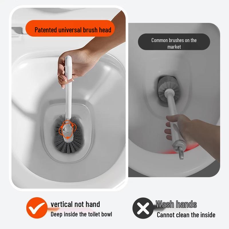 No Dead Angle Wall-Mounted Toilet Brush with Holder