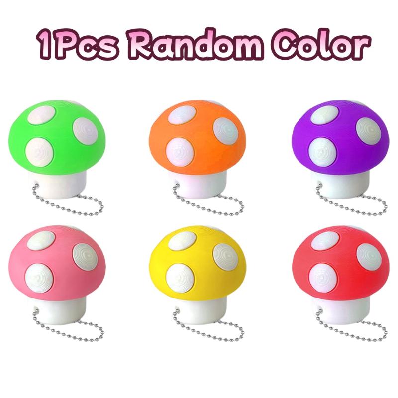 1/3/5Pcs 3D Printed Mushroom Stress Relief Mechanical Keyboard Keycap Finger Press Keychain Pendant For Stress Release A1