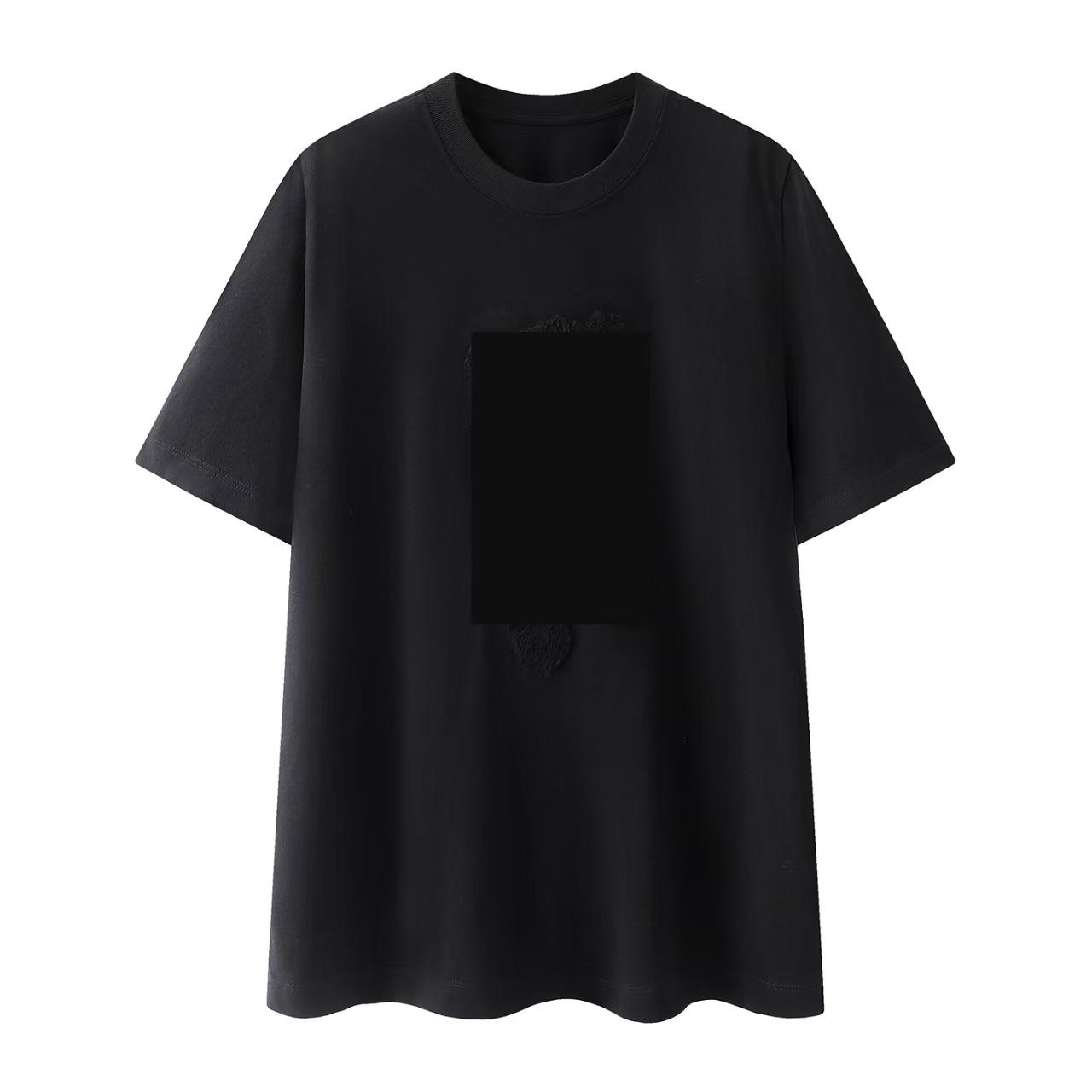 In Stock: 2026 Spring Casual 3D Bear Embroidery Round Neck Short Sleeve T-shirt M