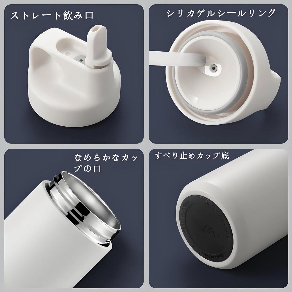 IOLOYU 500ml Stainless Steel Water Bottle, Heat-Resistant, Stylish Thermos, Insulated, Easy-to-Wash, with Handle, Stylish, Lightweight,