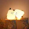 LED Pear Fruit Night Light USB Rechargeable Dimming Touch Silicone Nightlights Bedroom Bedside Decoration Couple Gift Boby Light