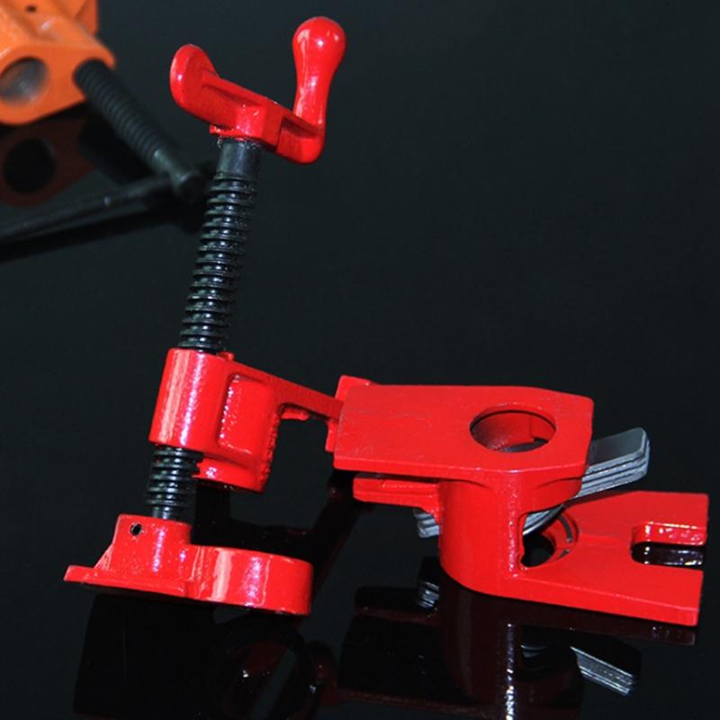 3/4inch 1/2inch Heavy Duty Woodworking Pipe Clamp Quick Release Wood Gluing Pipe Clamp Wide Base Iron Wood Metal Clamp Set