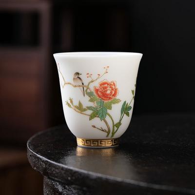 Teetasse Meistertasse unglasiert weißer Jade-Porzellan Teetasse Teeset einzelne Tasse Teetasse