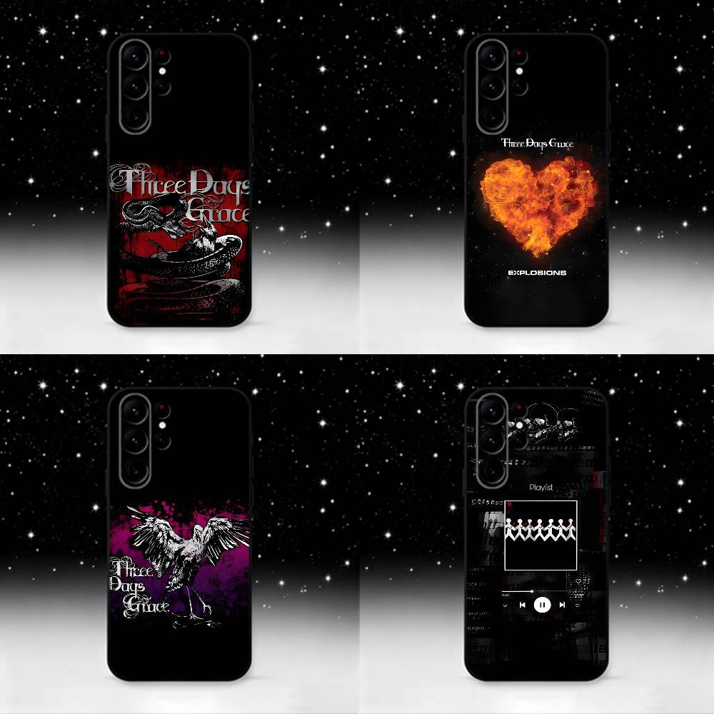 Band T-Three Days G-Grace Phone Case For Samsung S25,S24 Ultra,S20,S30 plus,S22 plus,S23,S30 Ultra 5G Silicone Black Shell
